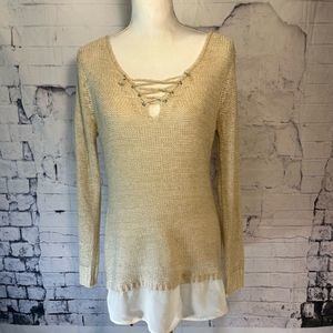 Crochet V-neck Sweater